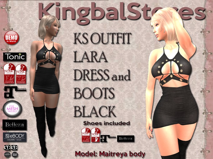 199 KS OUTFIT LARA DRESS&BOOTS BLACK