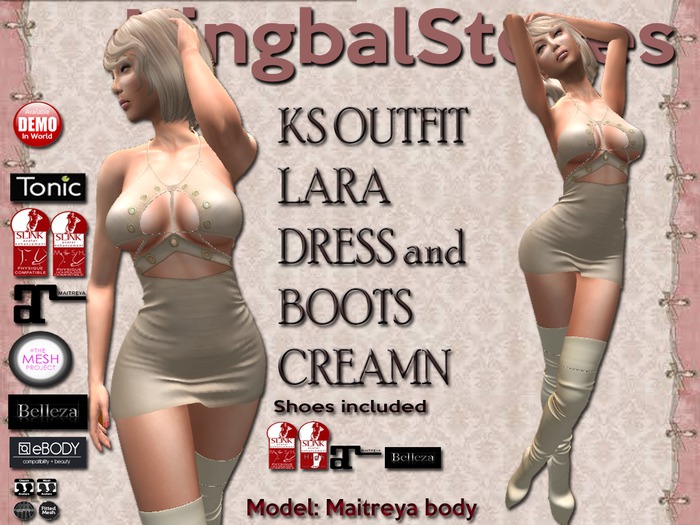 KS OUTFIT LARA DRESS&BOOTS CREMN