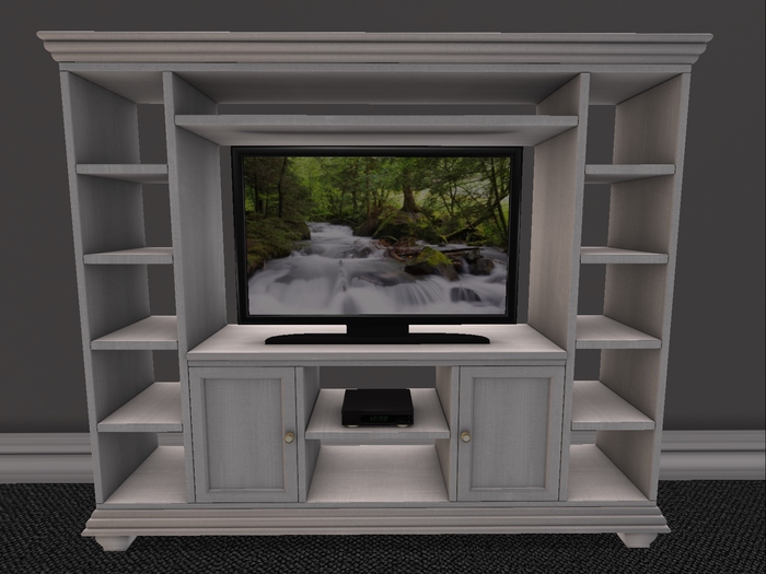 PH&G - White Entertainment Center W/ TV (Boxed)