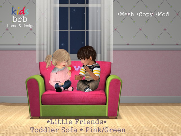 Little Friends - Toddler Sofa - Pink/Green