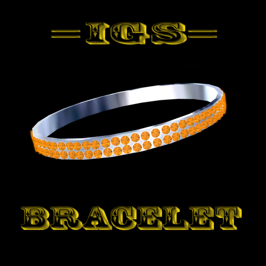 *IGS*Simple Silver bracelet with diamonds,orange