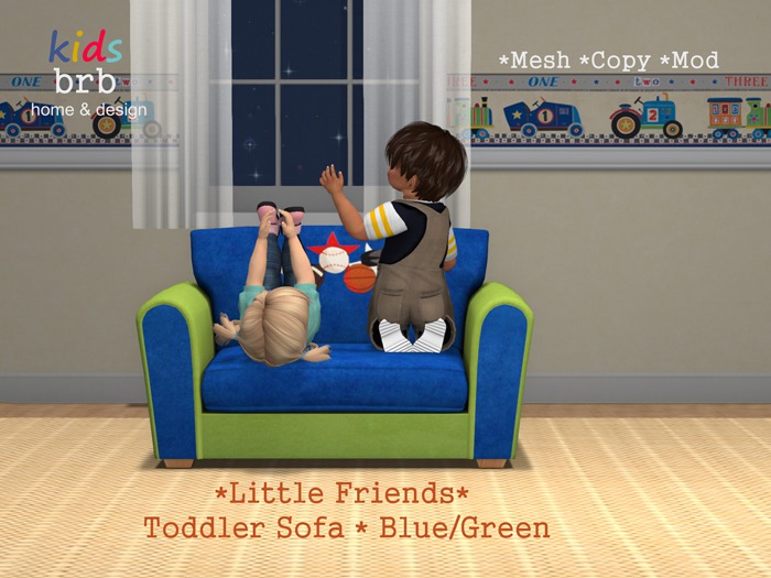 Little Friends - Toddler Sofa - Blue/Green