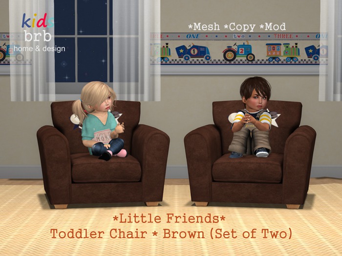 Little Friends - Toddler Chair - Brown (Set of Two)