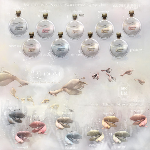 10/ {anc} bloom. fish set [milk white] RARE