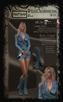 Second Life Marketplace - !CLASS! ~ MONTANA Sweaterdress - Blue - UNPACK