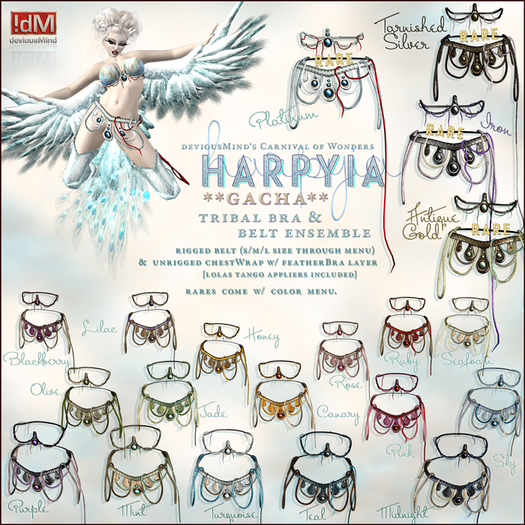 !dM deviousMind "Harpyia" Belt&Bra **IRON** (BOX) - RARE