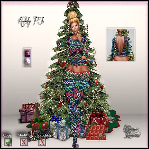 *E.D.* Holiday PJ's  ~ Magenta and Mint ~ Shopping Tote (Add)
