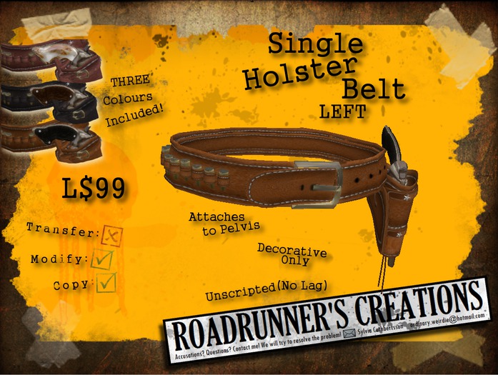 .:R's:. Single Holster Belt - LEFT
