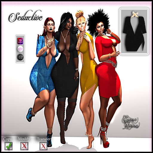 *E.D.* Seductive ~ Deep V ~ Black ~Shopping Tote (Add)