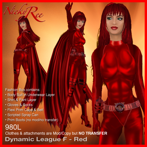 Nicky Ree Bodysuit - Dynamic League F Suit Red