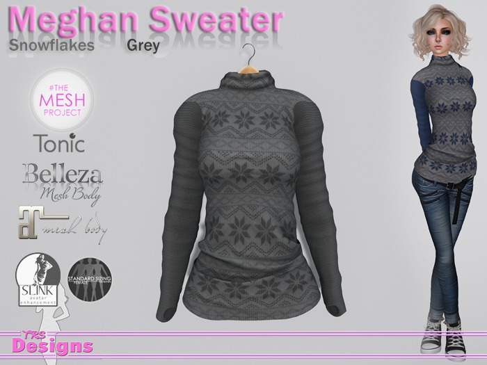 Meghan Sweater Snowflakes Grey