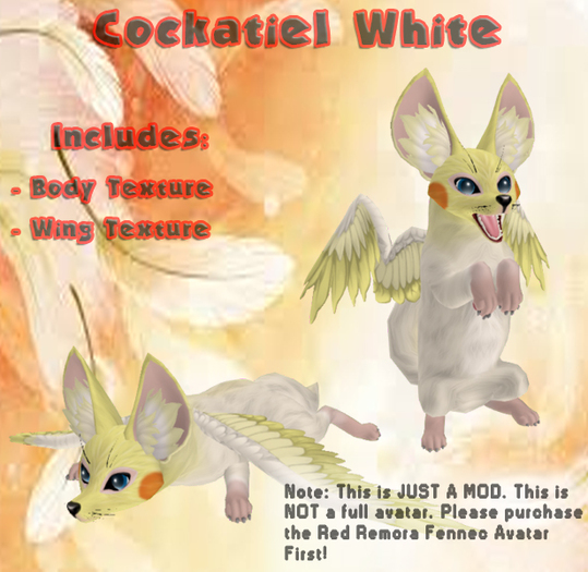 [WP]Red Remora Fennec Cockatiel White
