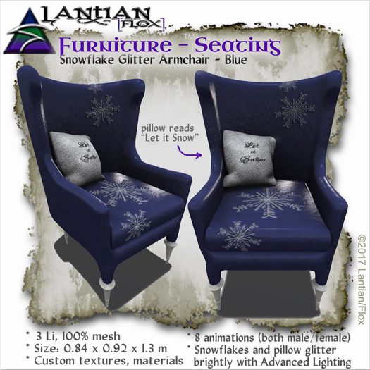 ~L/Fx~Snowflake Glitter Chair - Blue *Reduced*