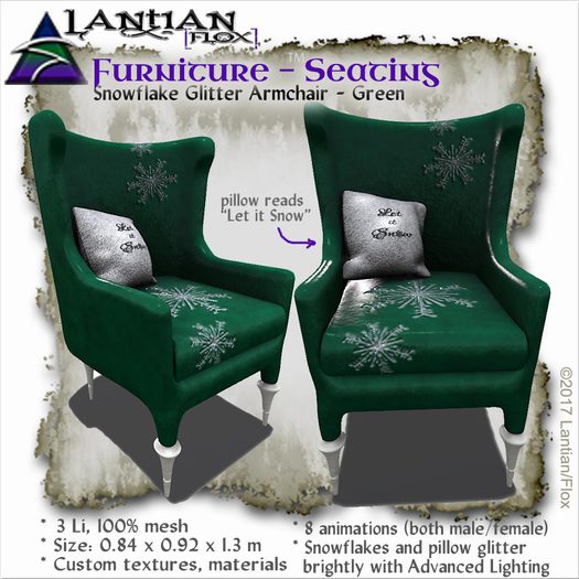 ~L/Fx~Snowflake Glitter Chair - Green mCtbox