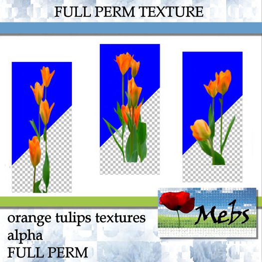 Tulips (orange) Texture FULL PERM 128x256