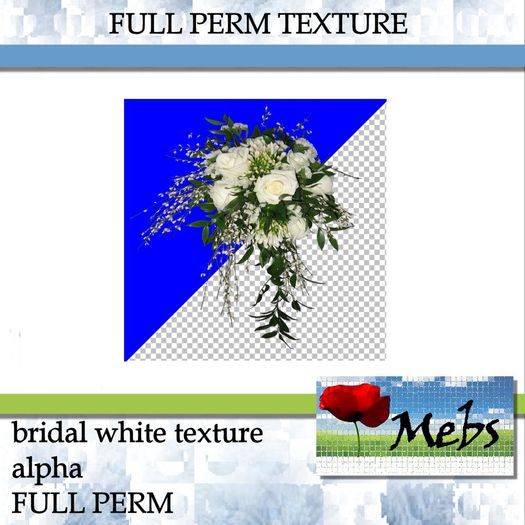 Bridal Wite Roses Texture FULL PERM (512S52)