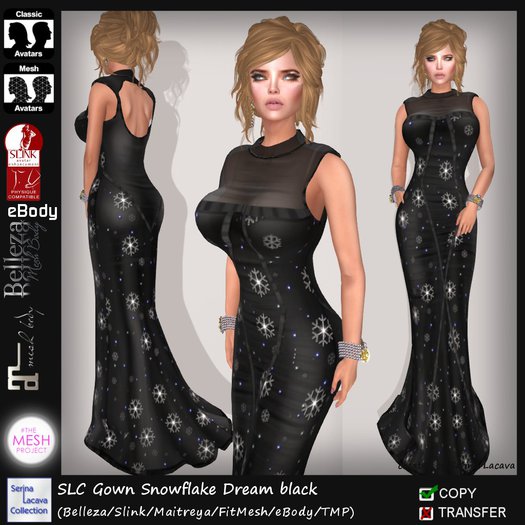SLC Gown Snowflake Dream black