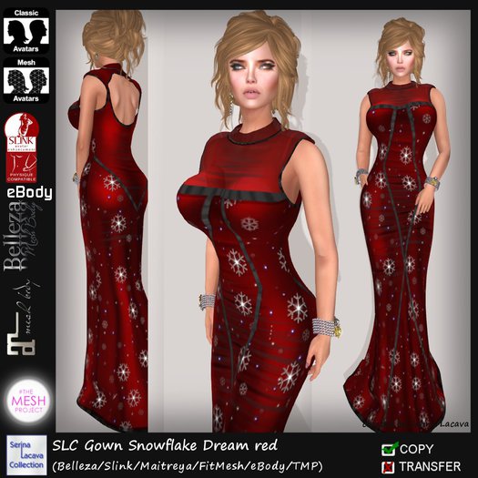 SLC Gown Snowflake Dream red