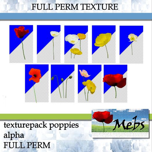 TEXTURES Poppies (FULL PERM)