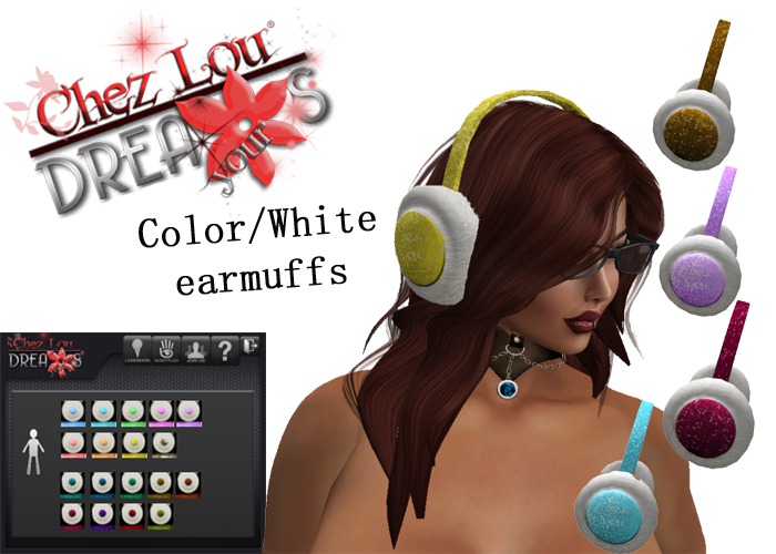 *Chez Lou* Color/White earmuffs