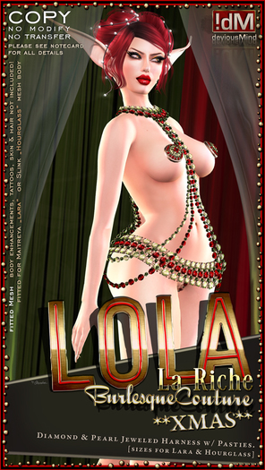 !dM deviousMind "Lola La Riche" **XMAS** JewelHarness (BOX)