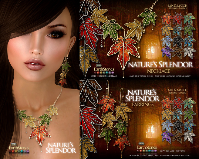 EarthStones Nature's Splendor Jewelry Set (wear to open)