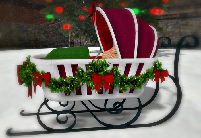 Truly Glorious Victorian Toddleedoo Pram Sled Holiday Edition