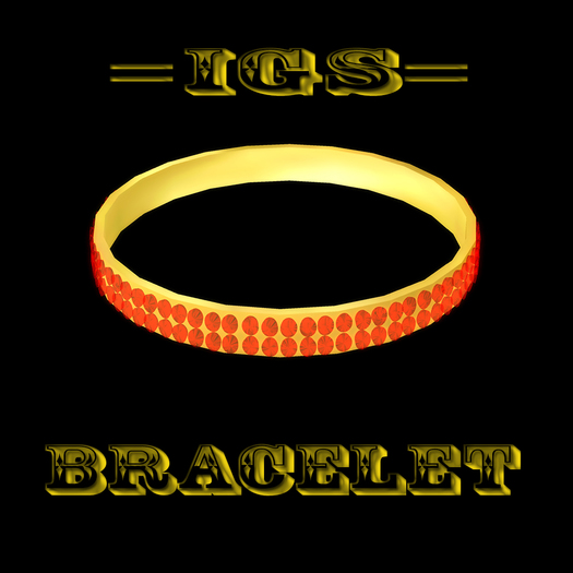 *IGS*Simple golden bracelet with diamonds,red