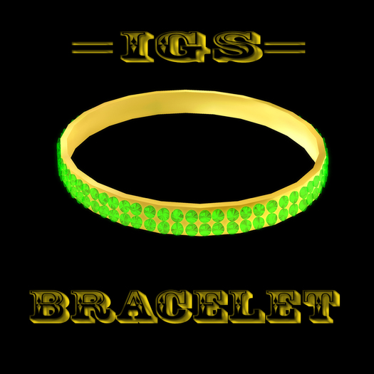 *IGS*Simple golden bracelet with diamonds,green