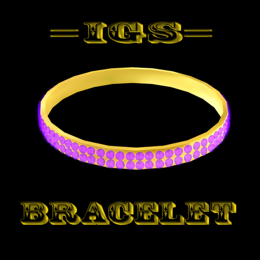*IGS*Simple golden bracelet with diamonds,purple