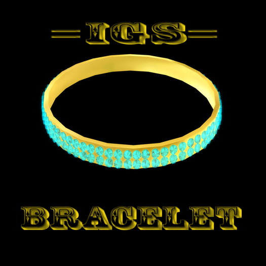*IGS*Simple golden bracelet with diamonds,sky blue