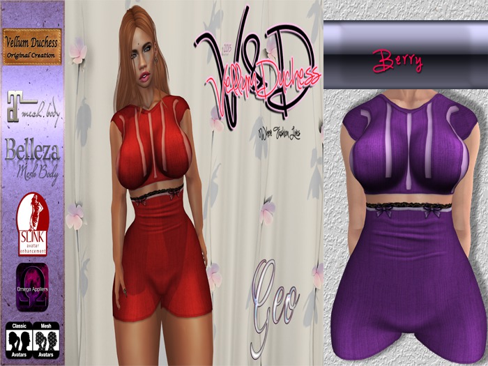 {V}-{D}  Geo Romper  [Berry]