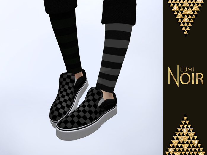 Lumi Noir - RISE Slip On - DARK CHECKER