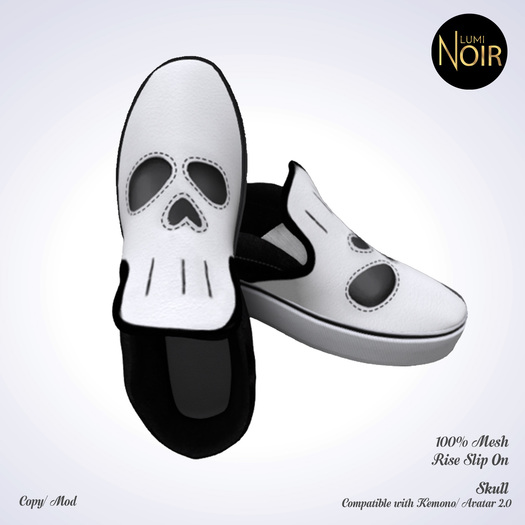 Lumi Noir - RISE Slip On - SKULL