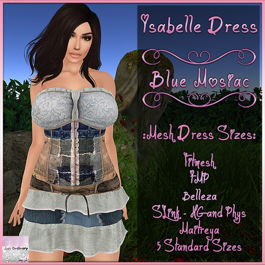 Isabelle Dress Blue Mosiac