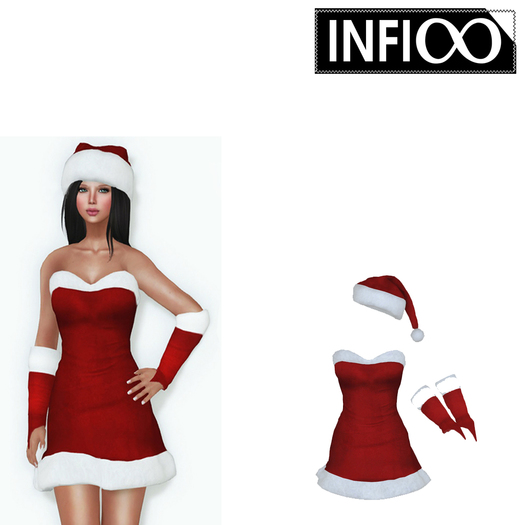 Rigged Mesh Ladies Christmas Outfit Set