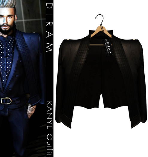 - D I R A M - KANYE Coat - Black - Mesh Non Rigged