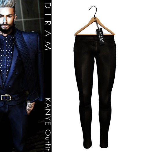 - D I R A M - KANYE Pant - Black - Fitted Mesh