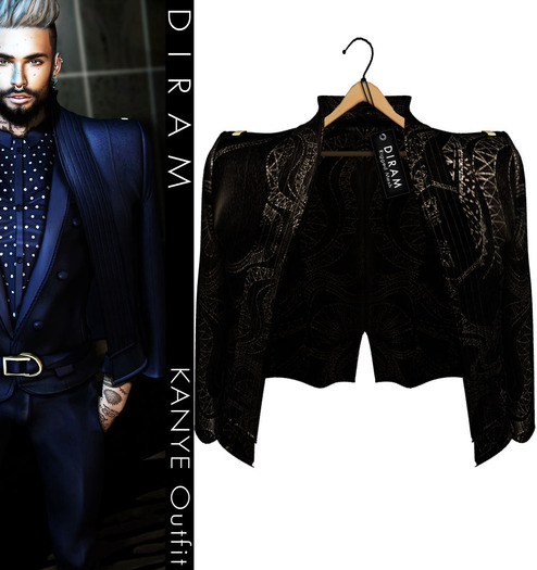 - D I R A M - KANYE Coat - Velvet - Mesh Non Rigged