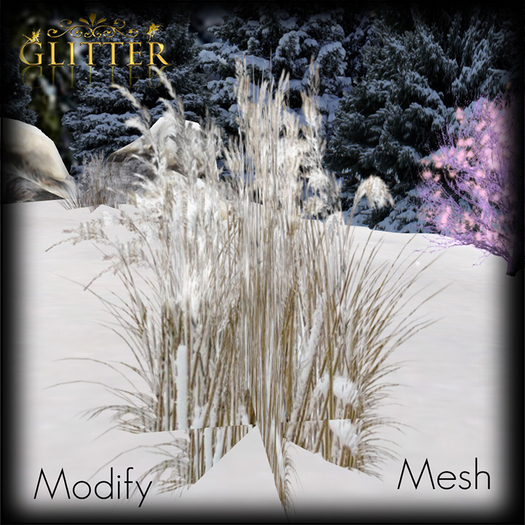 GLITTER - WINTER TREE with Lightnings White