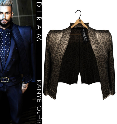 - D I R A M - KANYE Coat - Gris - Mesh Non Rigged