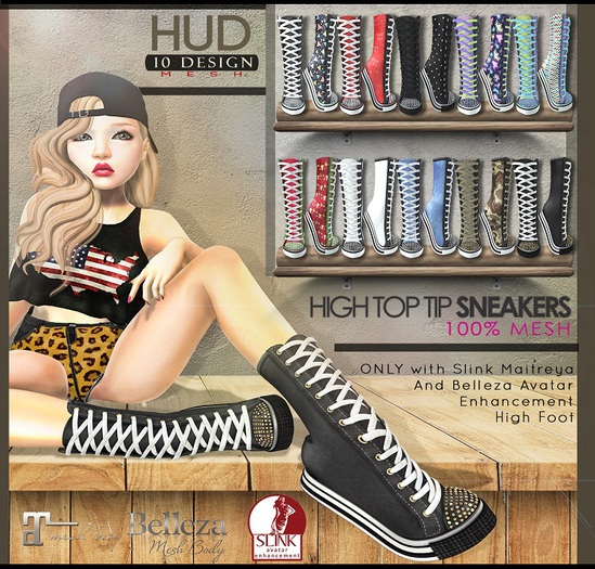 NS::  HIGH TOP TIP TOE SNEAKER (HUD)