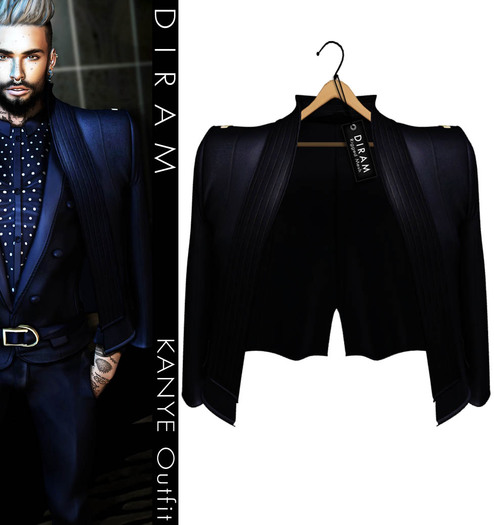 - D I R A M - KANYE Coat - Blue - Mesh Non Rigged