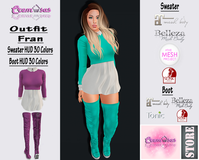 .:: Cremosas Store ::.  Outfit Fran + HUD 30 Colors