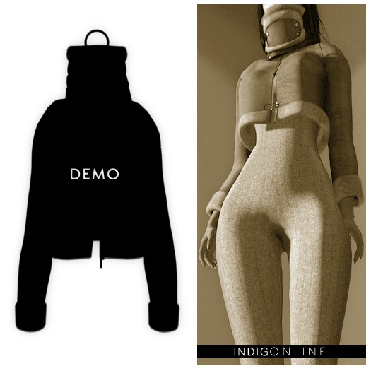 Indigo - Bijon Shearling Crop Jacket (DEMO)