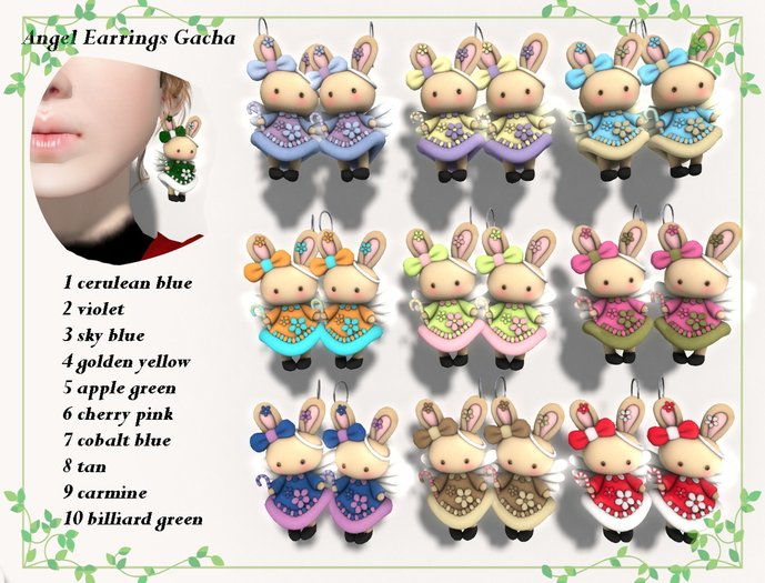 20-4 Angel Rabbit Earrings Gacha 