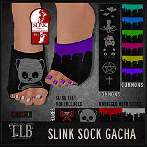 !TLB - Drippy Slink Socks/White RARE