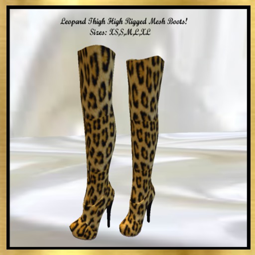 Leopard Thigh High Rigged Mesh Boots!