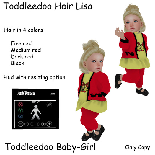 Toddleedoo Hair Lisa Black & Red