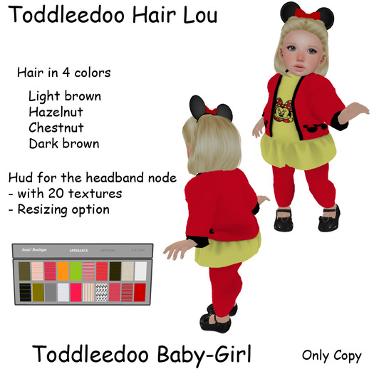 Toddleedoo Hair Lou Brown